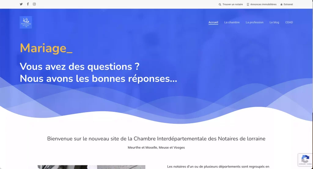 Création de site internet Notaires de france